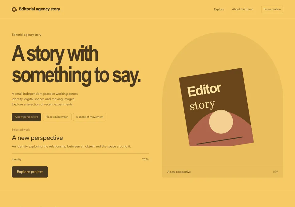 Editorial agency story preview