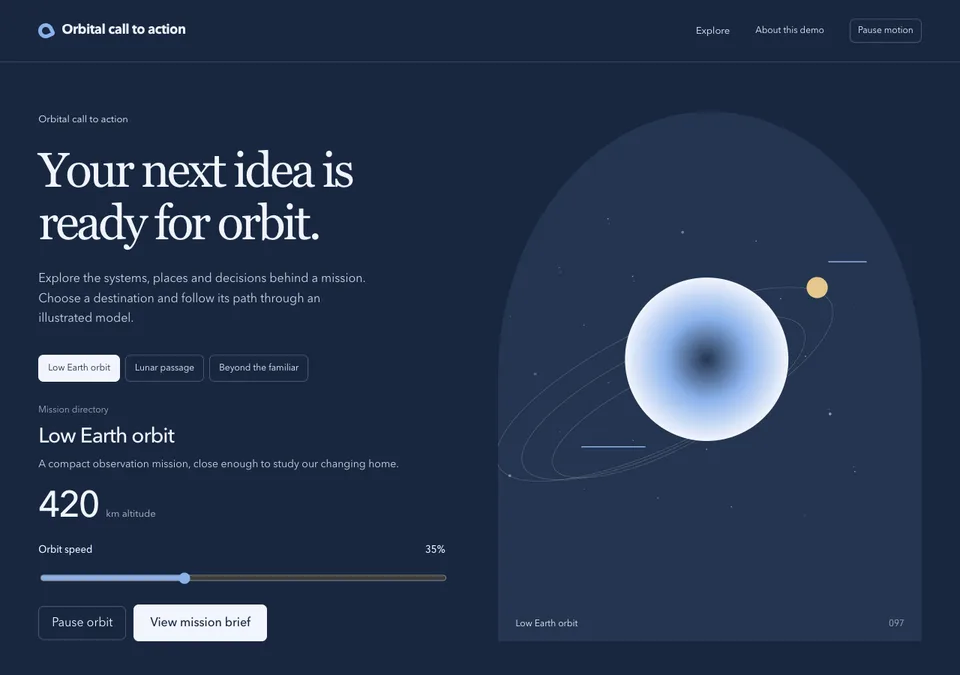 Orbital call to action preview