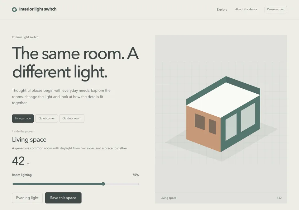 Interior light switch preview