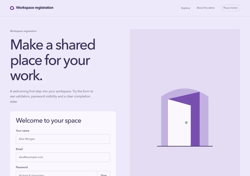 Workspace registration preview