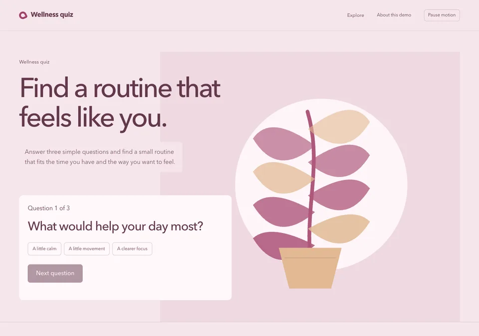 Wellness quiz preview