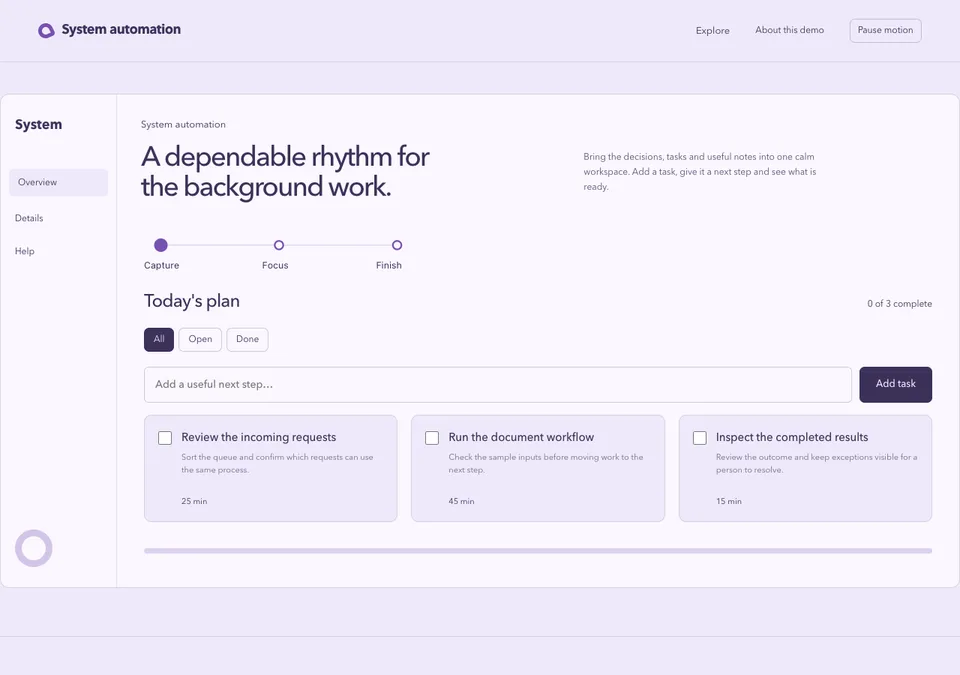 System automation preview