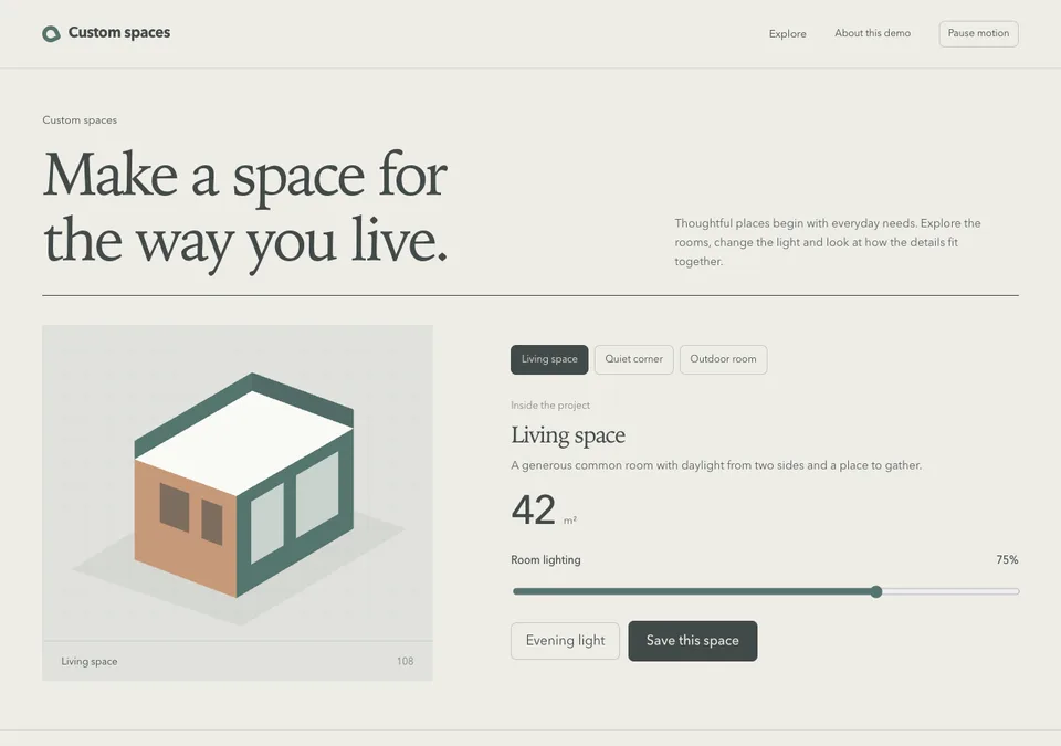 Custom spaces preview