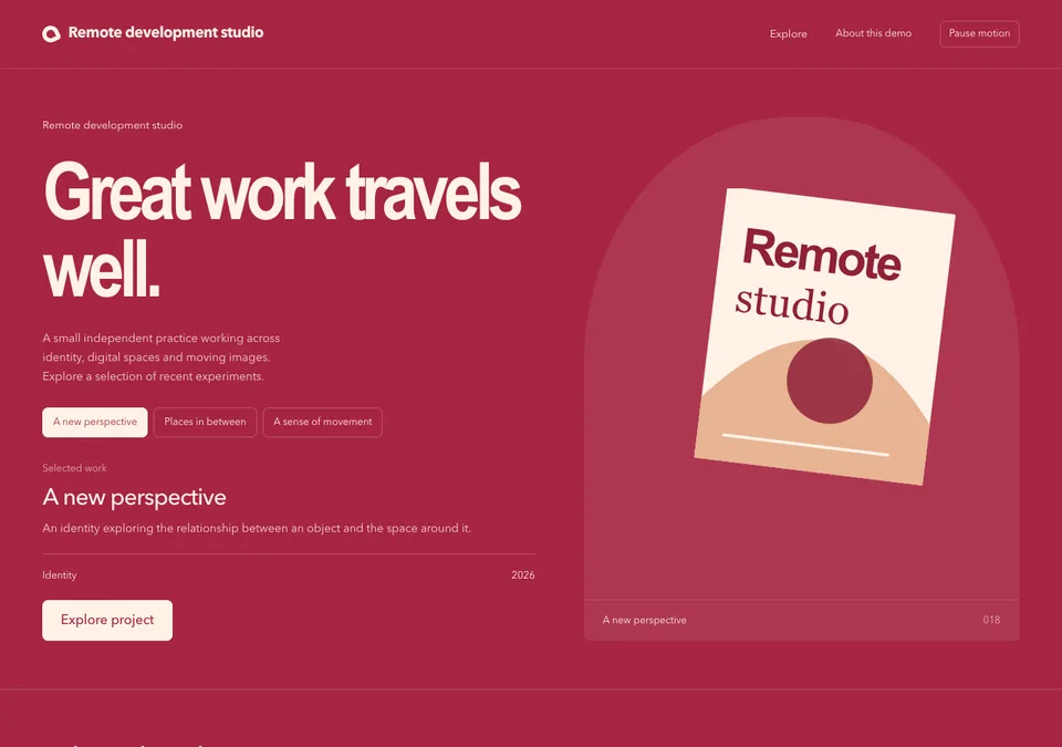 Remote development studio design preview