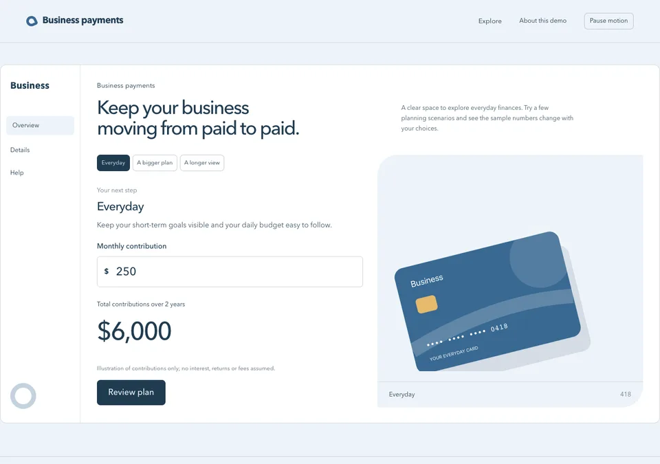 Business payments preview