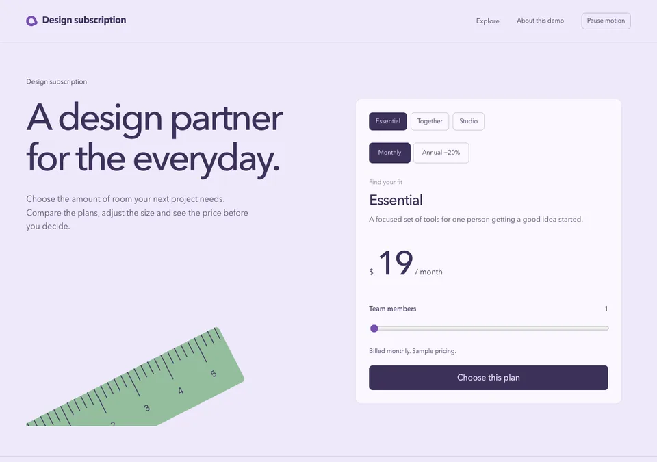 Design subscription preview