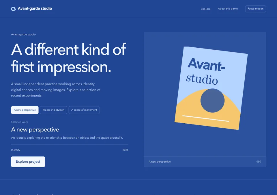 Avant-garde studio preview