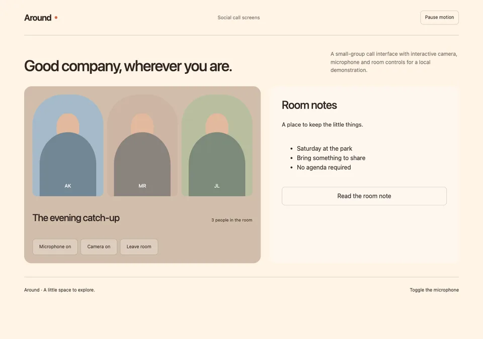 Social call screens preview