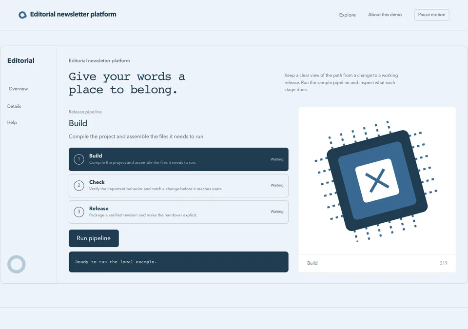 Editorial newsletter platform preview